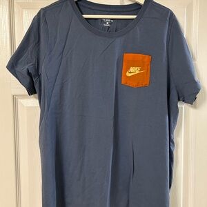 Nike Women’s Blue T-Shirt with Orange Pocket
